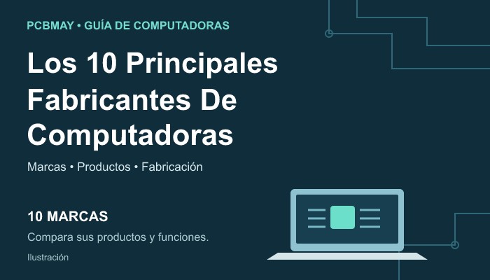 Marcas de computadoras y sus componentes electrónicos. Ilustración.